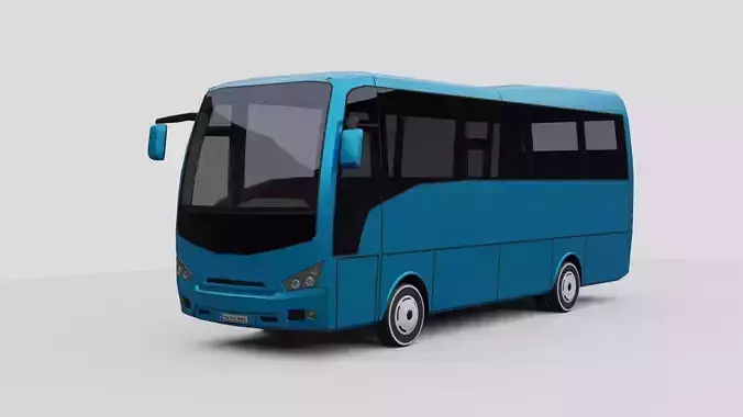 3D ISUZU Turquoise Low Poly Low-poly 3D model