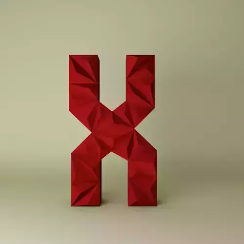 3D letter Low poly origami geometric 3D print model