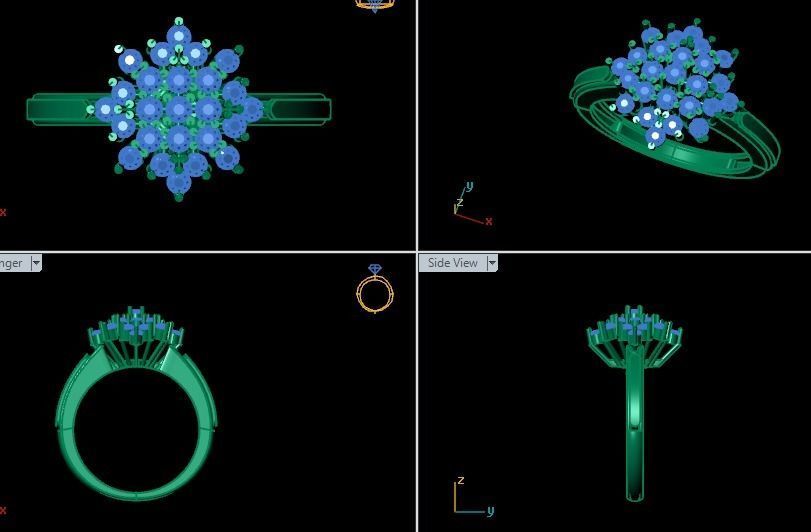 Engagement ring 3D print model_12