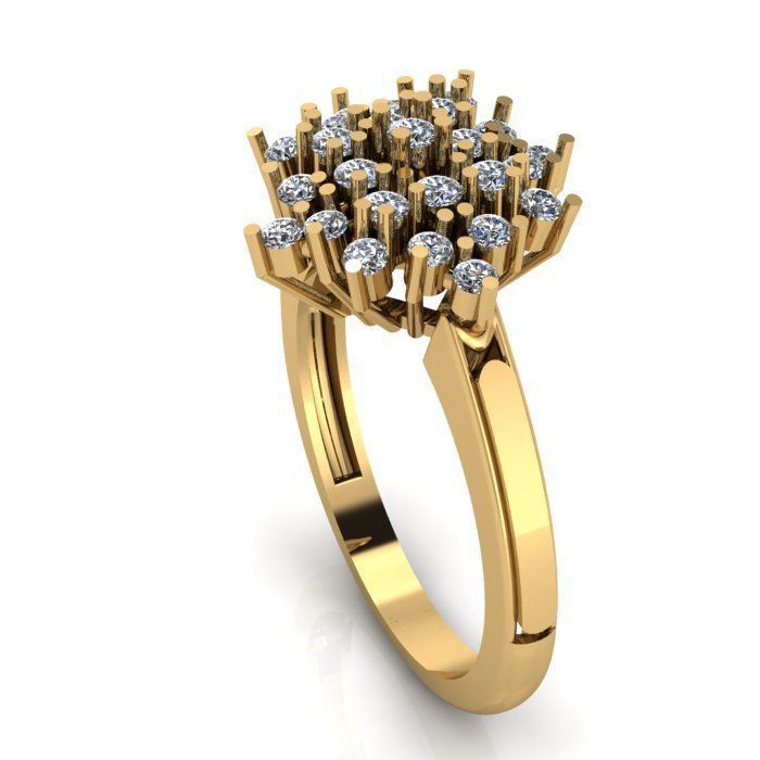 Engagement ring 3D print model_2