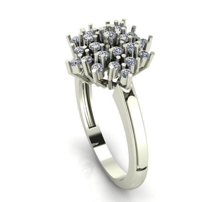 Engagement ring 3D print model_3