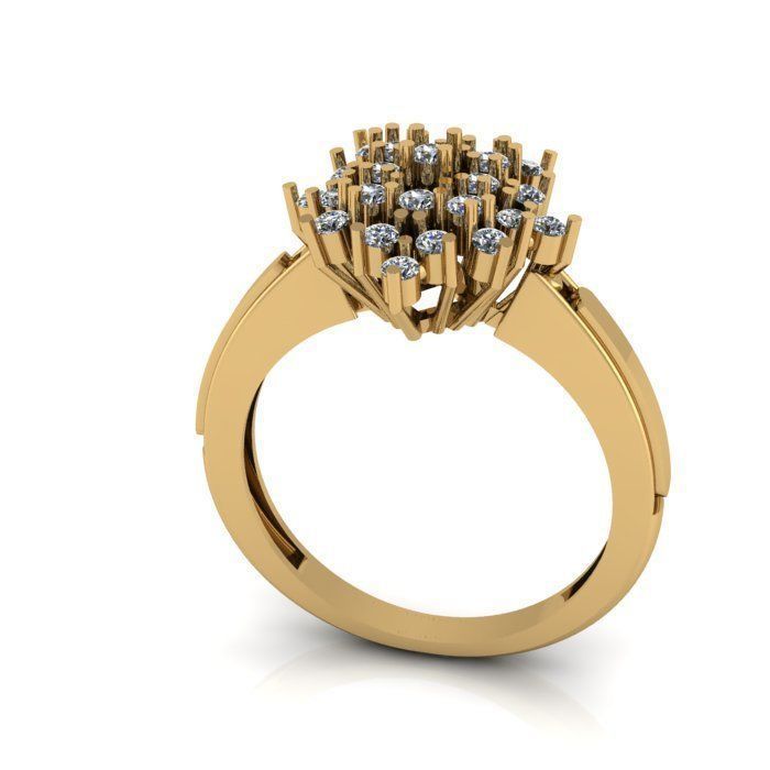 Engagement ring 3D print model_4