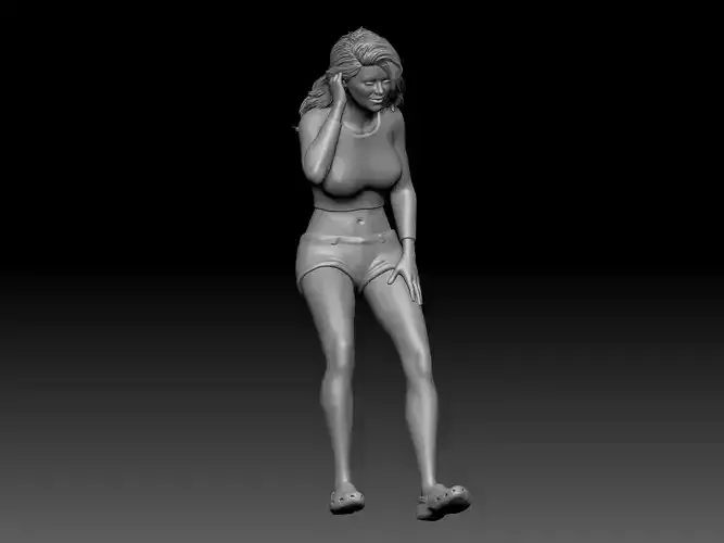 girl short pants smile