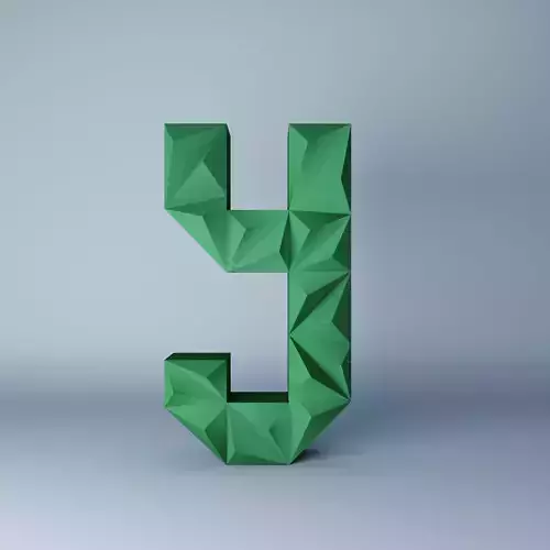 3D letter Low poly origami geometric 3D print model