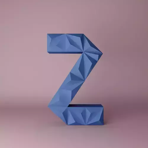3D letter Low poly origami geometric 3D print model