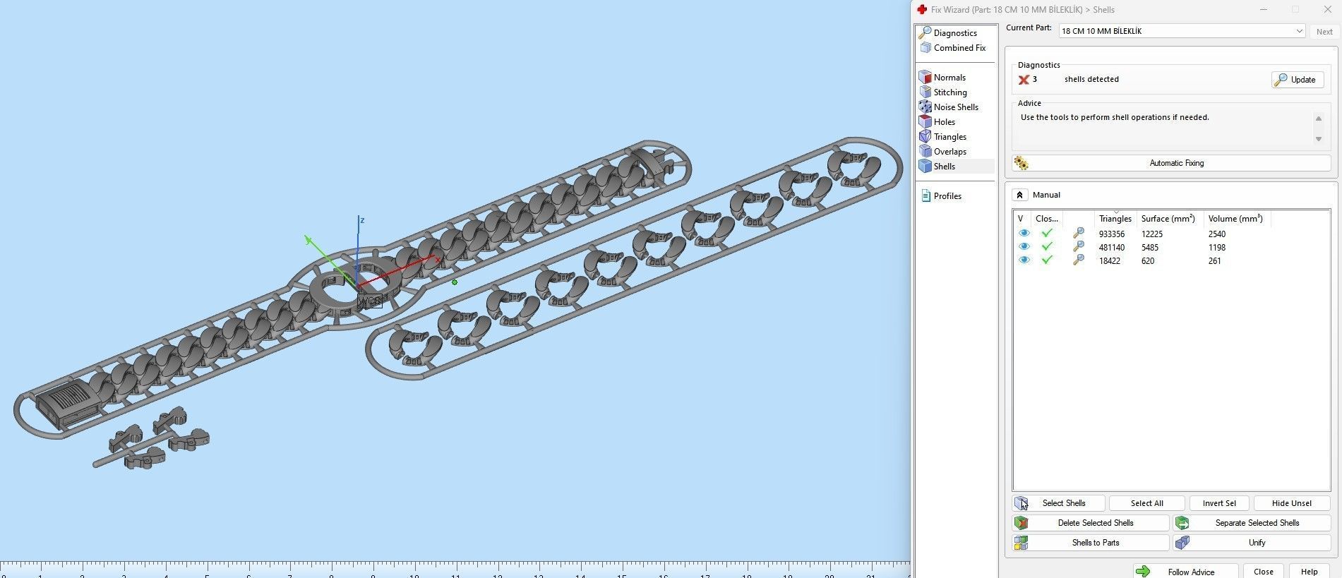 10 MM 18 CM CUBAN LINK CHAIN FOR BRACELET OR NECKLACE 3D print model_10