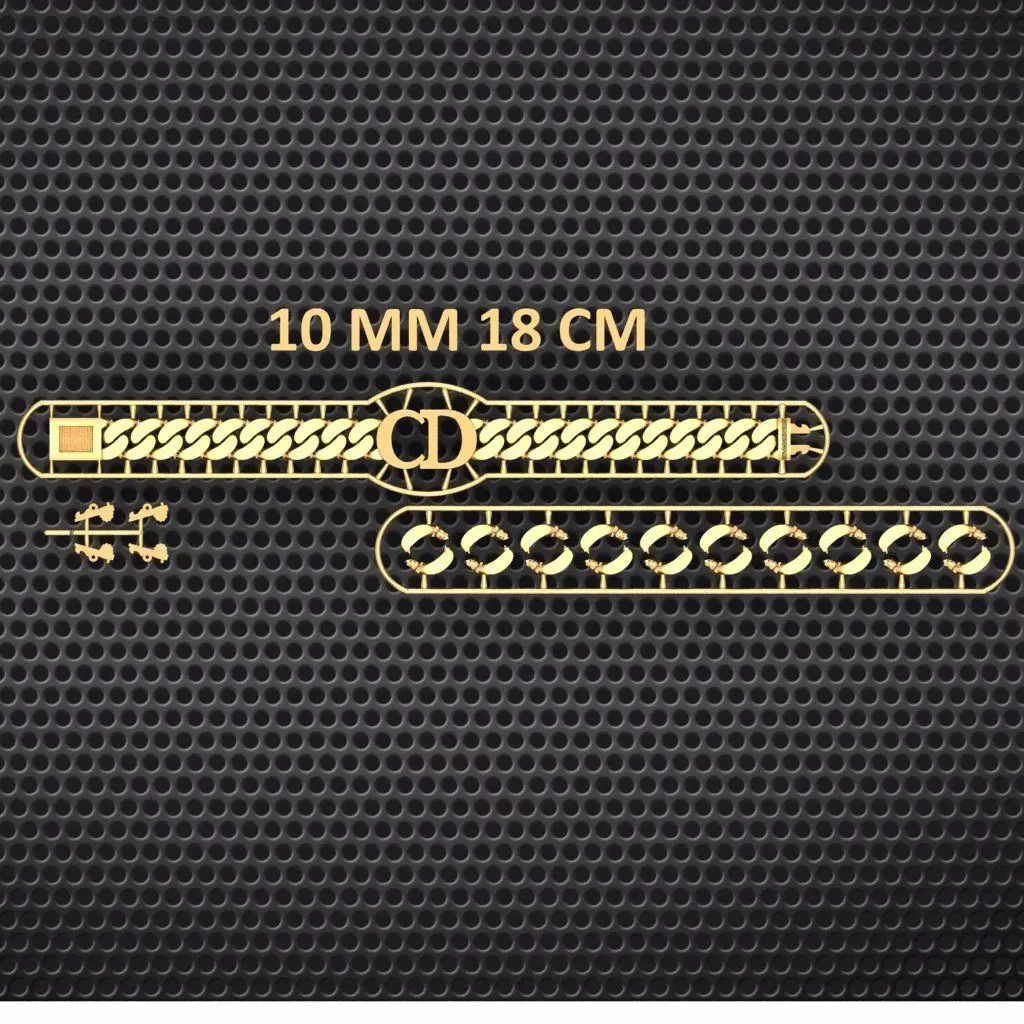10 MM 18 CM CUBAN LINK CHAIN FOR BRACELET OR NECKLACE 3D print model_0