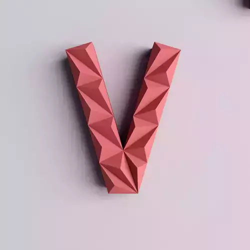 3D letter Low poly origami geometric Low-poly 3D model