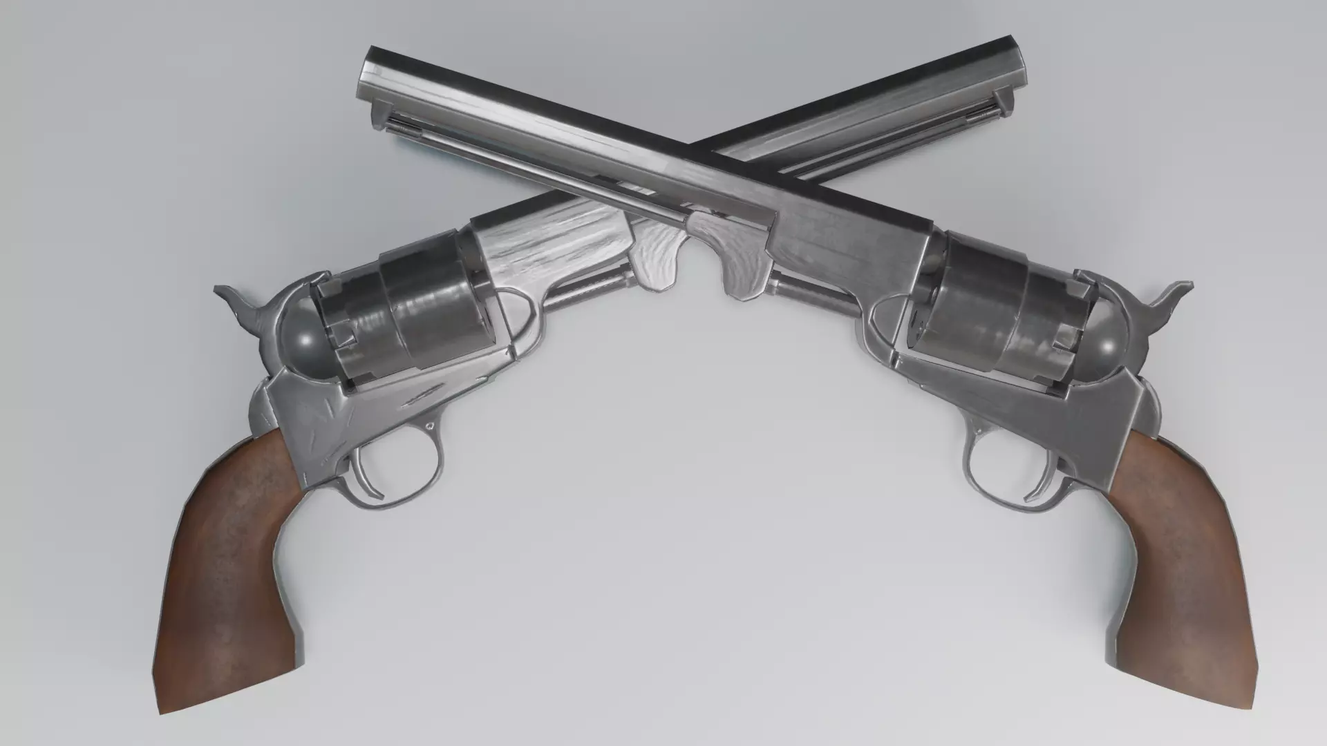 Navy Revolver Free low-poly 3D model_0