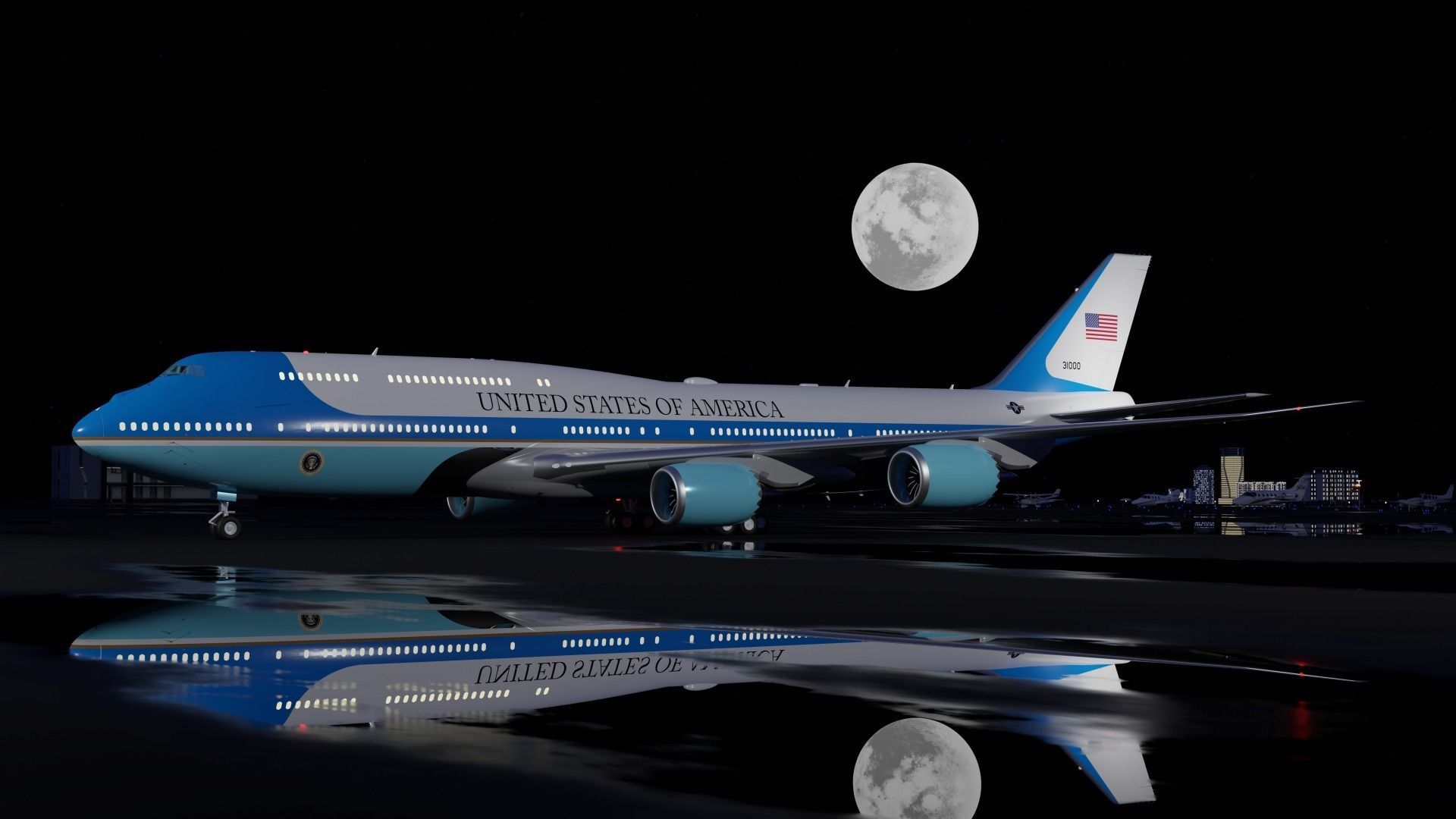 747-8 Airforce One 3D model_1