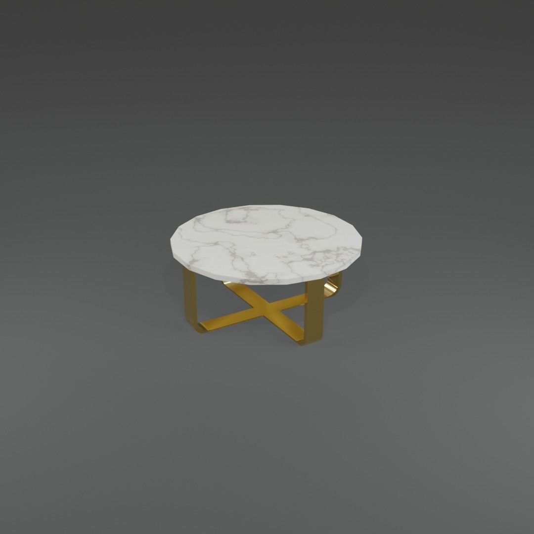 Low Polly Modern Coffee Table Set Free low-poly 3D model_11