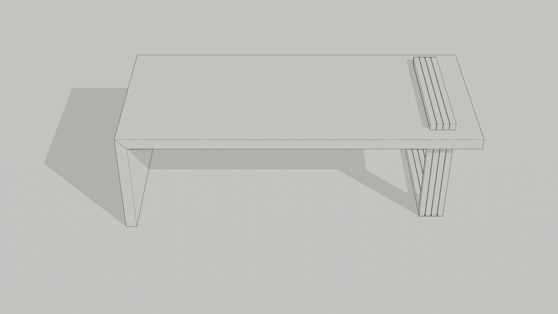 Low Polly Modern Coffee Table Set Free low-poly 3D model_22