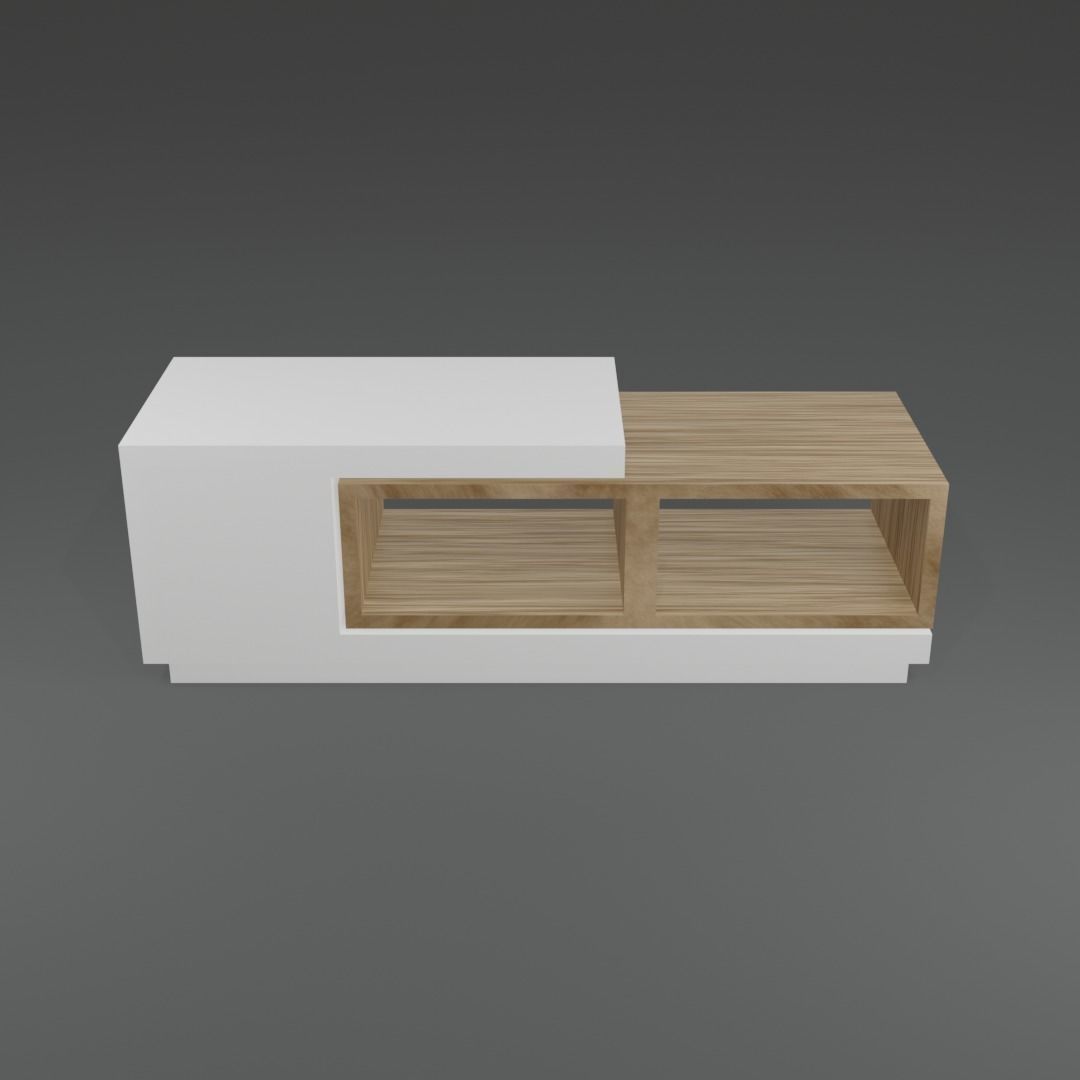 Low Polly Modern Coffee Table Set Free low-poly 3D model_6