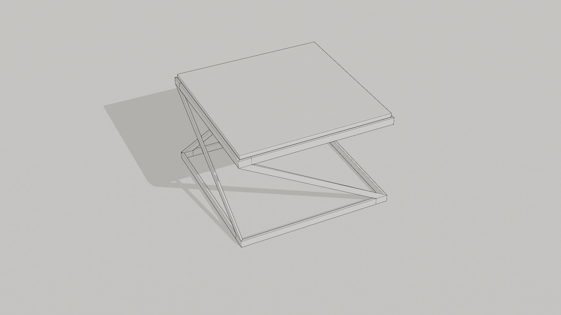 Low Polly Modern Coffee Table Set Free low-poly 3D model_24