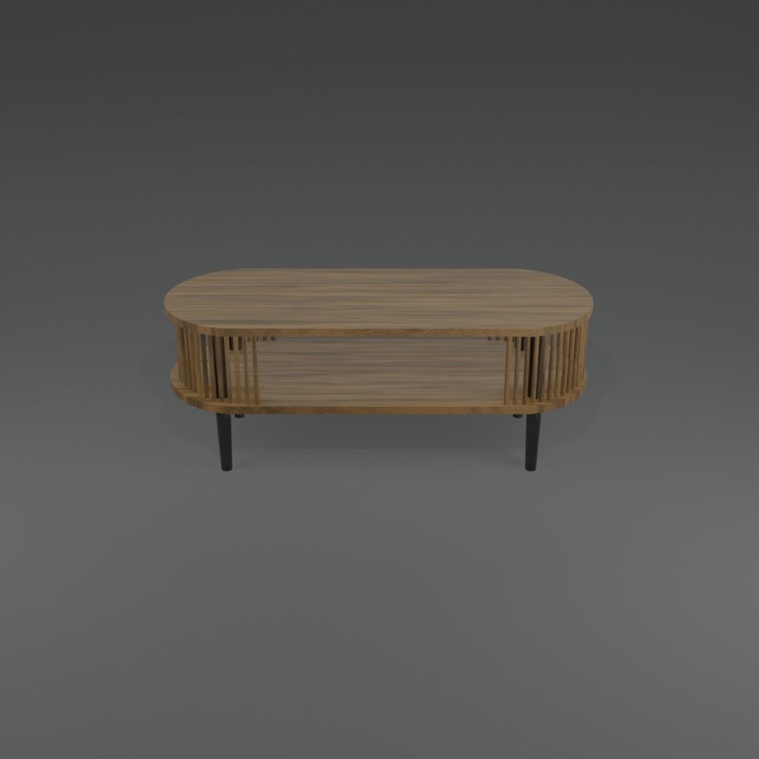 Low Polly Modern Coffee Table Set Free low-poly 3D model_3