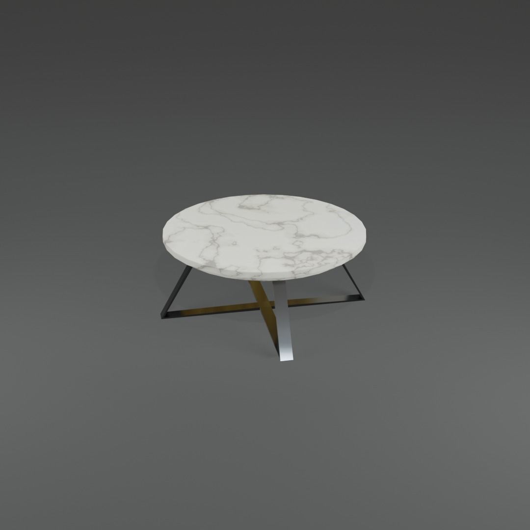 Low Polly Modern Coffee Table Set Free low-poly 3D model_4