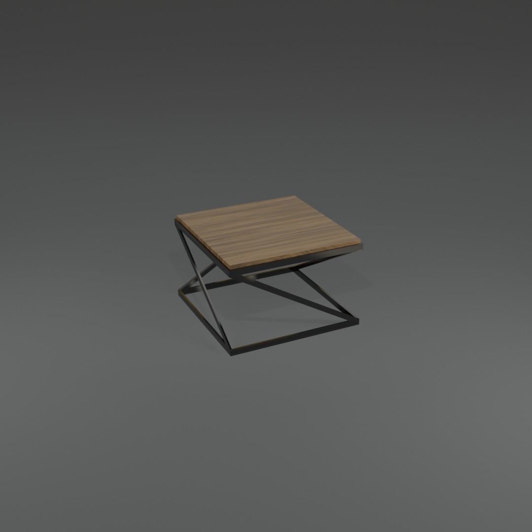 Low Polly Modern Coffee Table Set Free low-poly 3D model_13