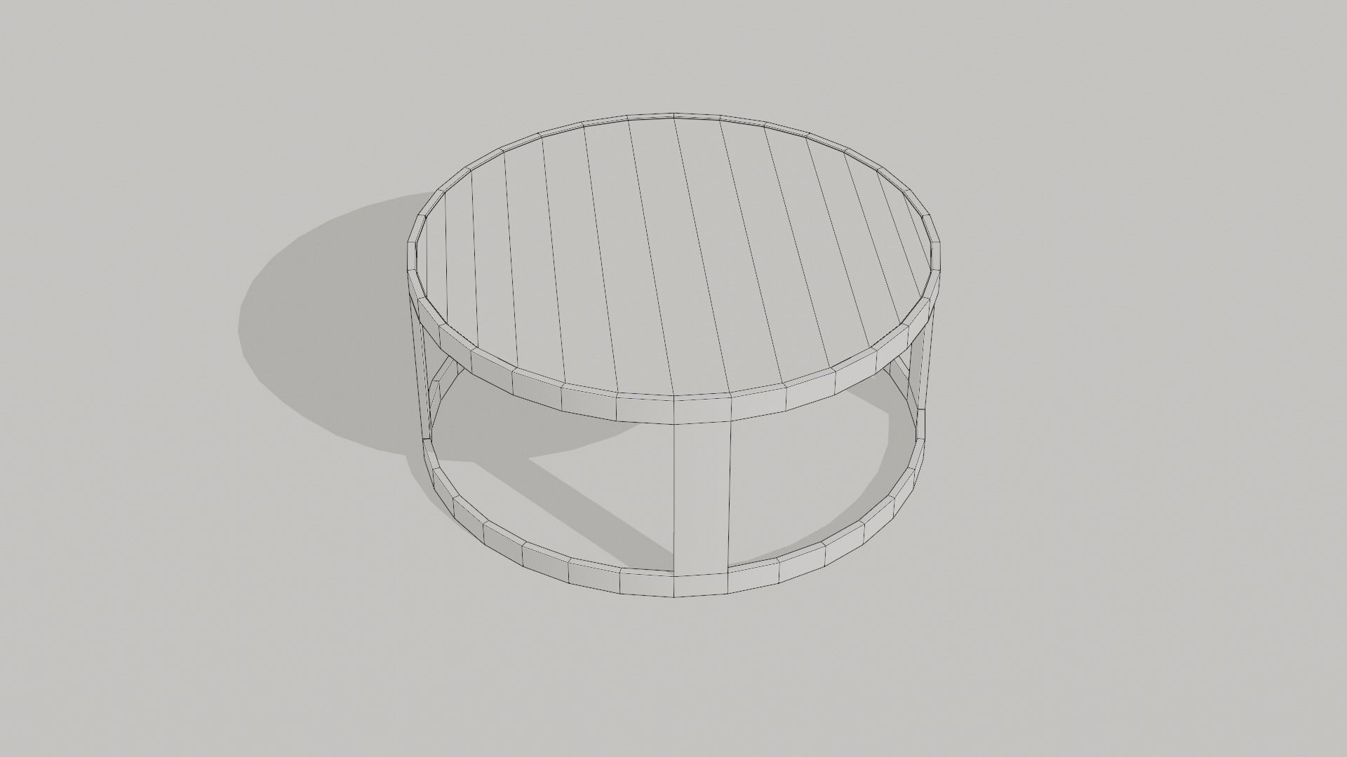 Low Polly Modern Coffee Table Set Free low-poly 3D model_23