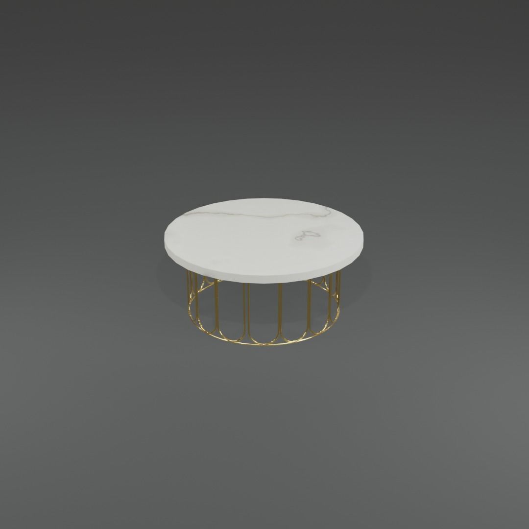 Low Polly Modern Coffee Table Set Free low-poly 3D model_8