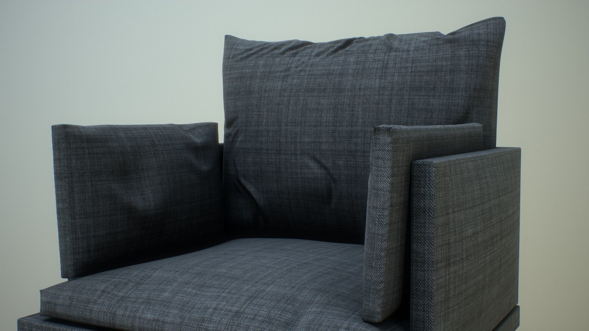 Single Sofa Chair Low-poly 3D model_14