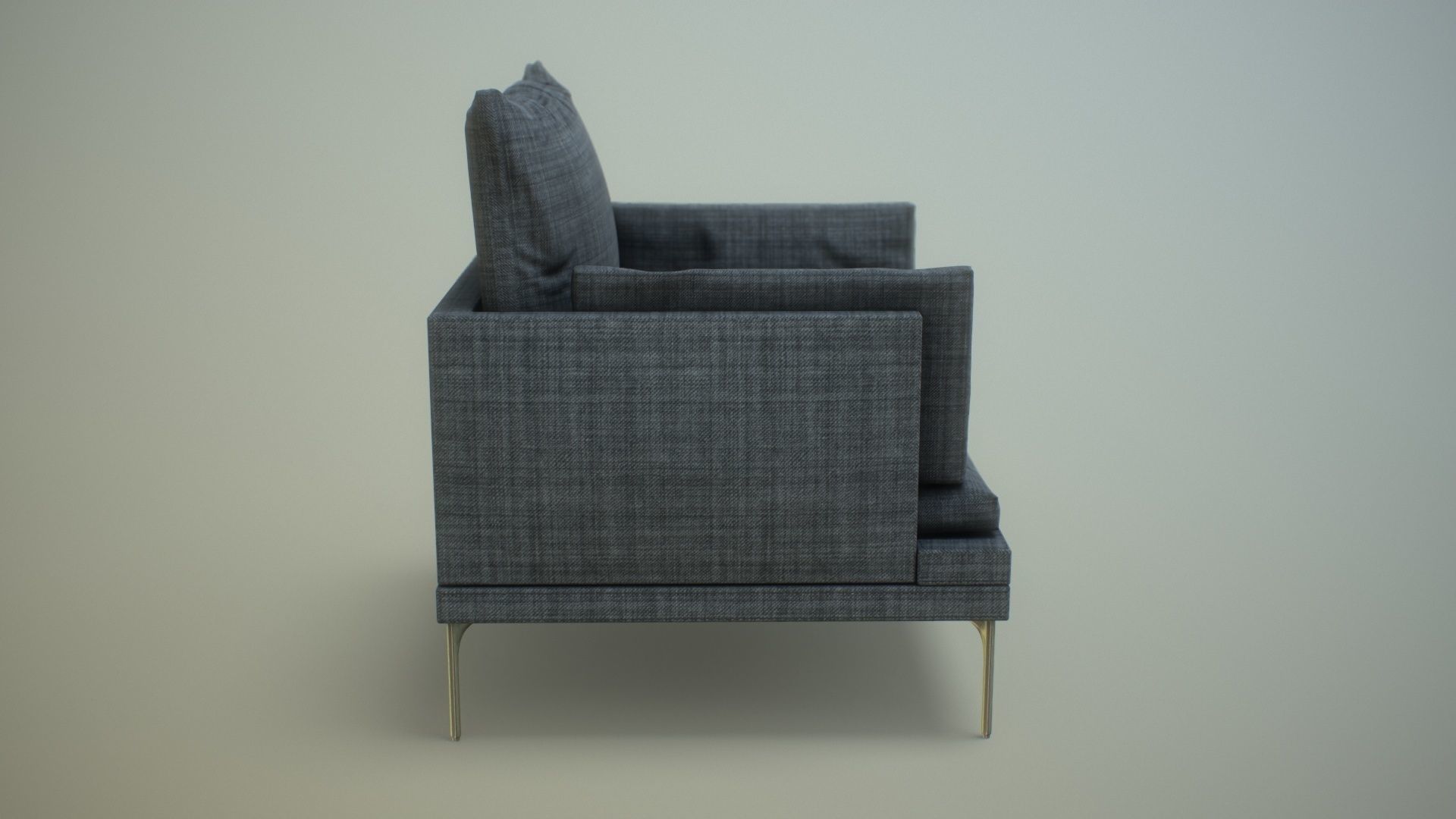 Single Sofa Chair Low-poly 3D model_3