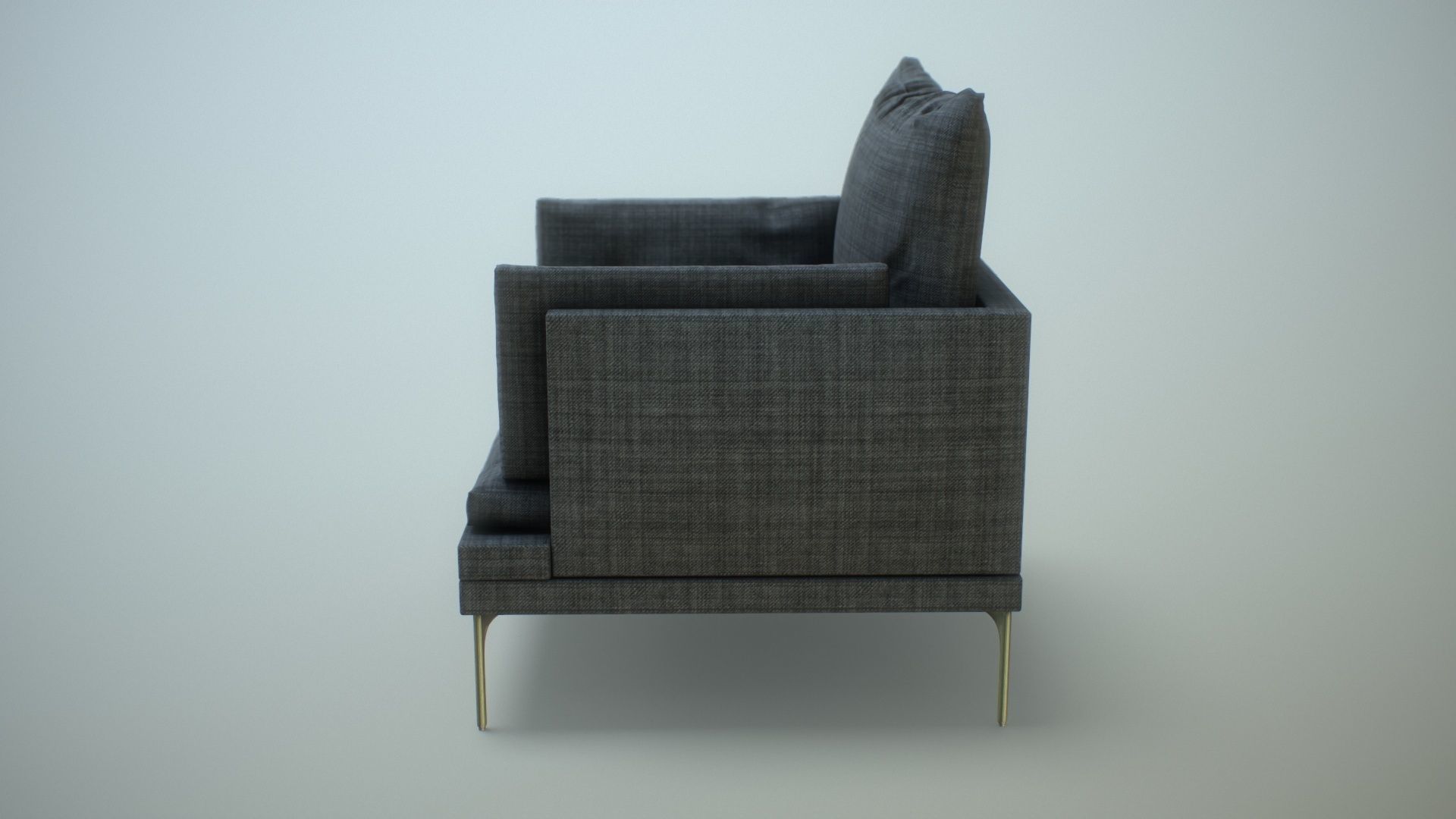 Single Sofa Chair Low-poly 3D model_6