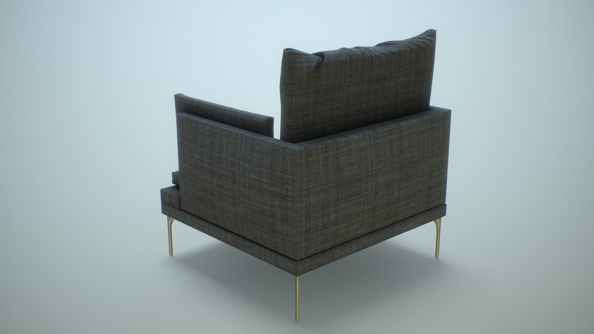 Single Sofa Chair Low-poly 3D model_5