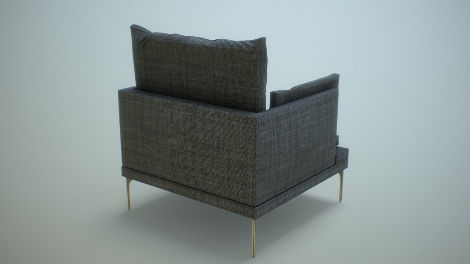 Single Sofa Chair Low-poly 3D model_4