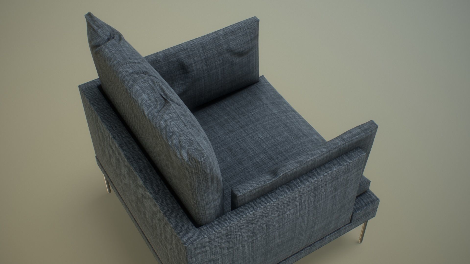 Single Sofa Chair Low-poly 3D model_12