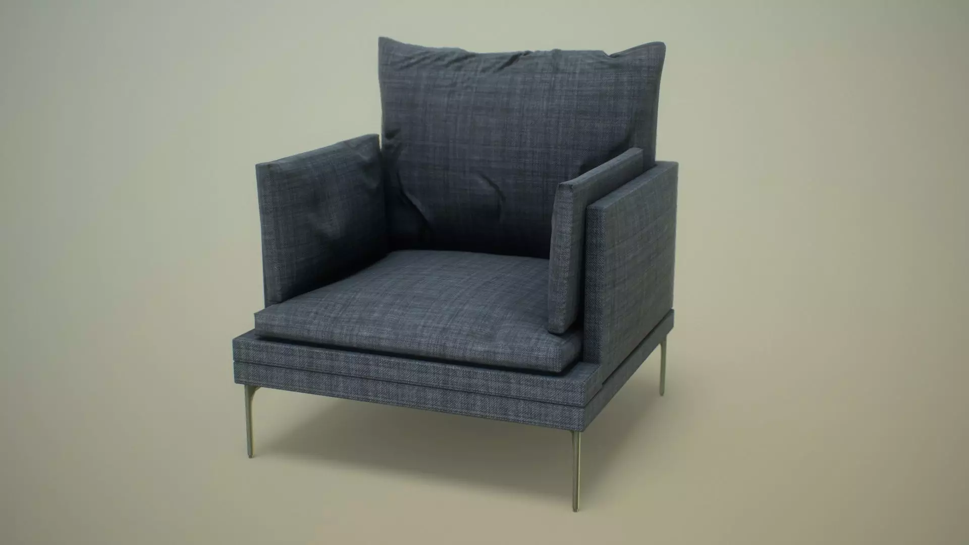 Single Sofa Chair Low-poly 3D model_0