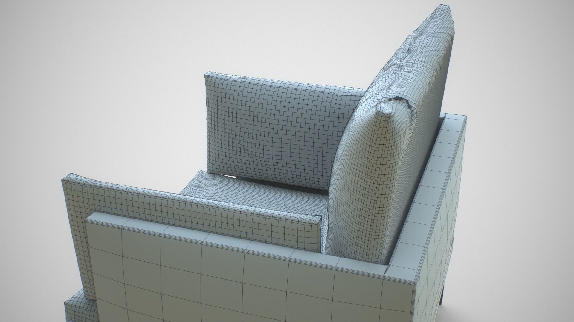 Single Sofa Chair Low-poly 3D model_22