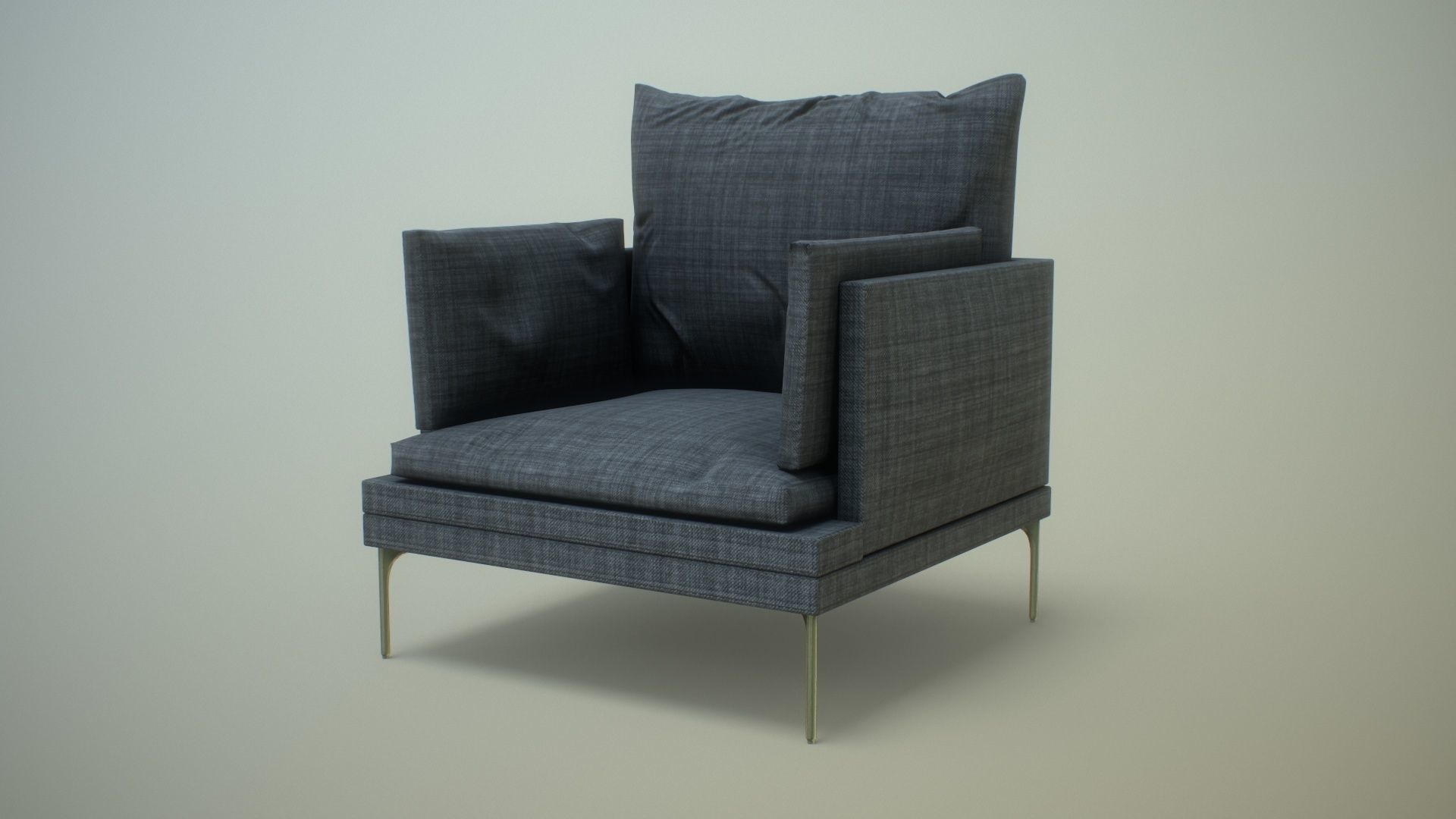 Single Sofa Chair Low-poly 3D model_7