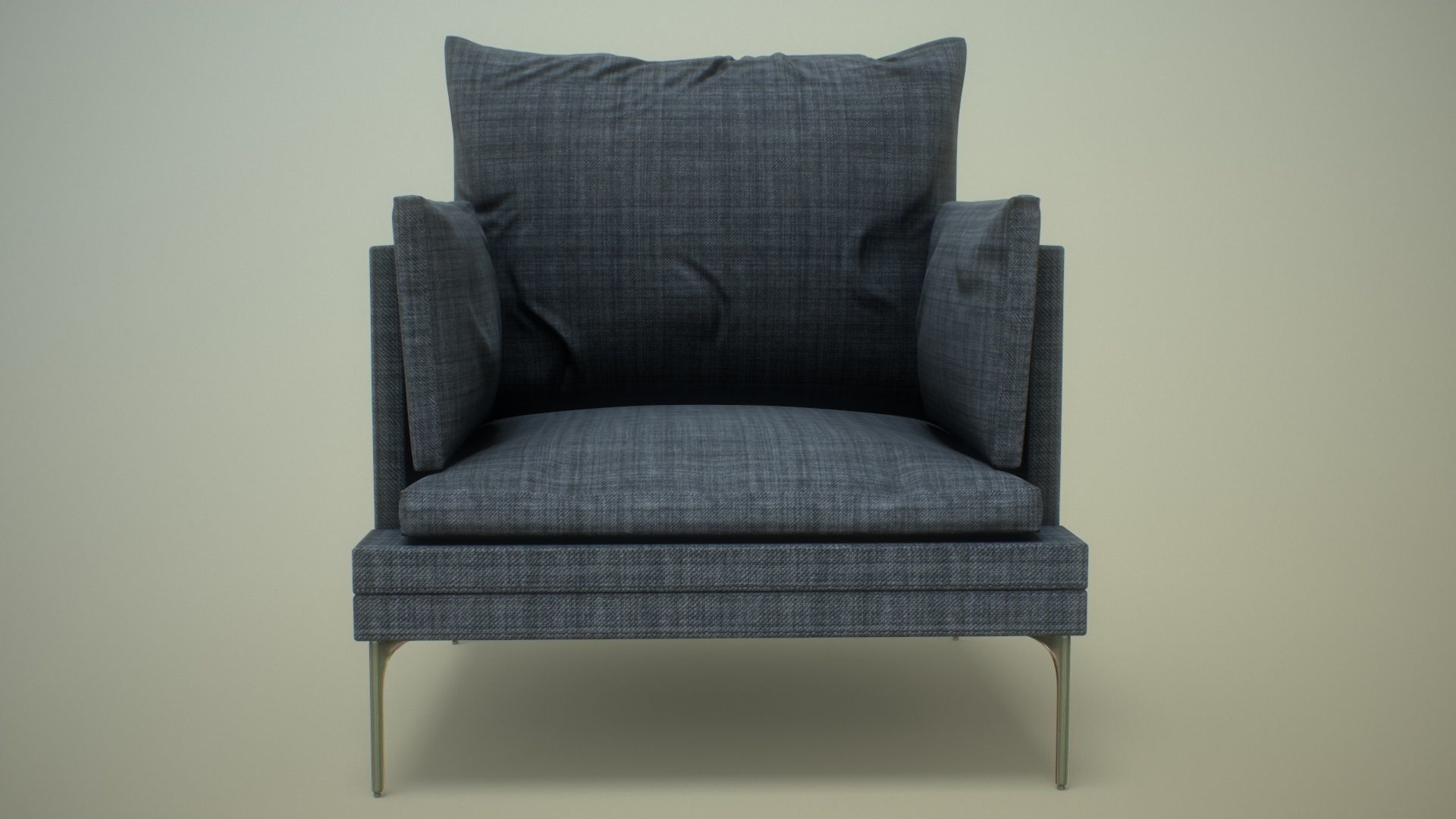 Single Sofa Chair Low-poly 3D model_8