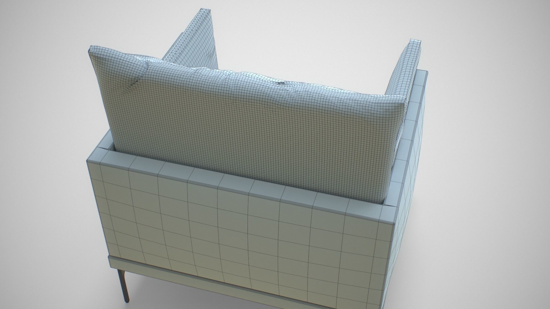 Single Sofa Chair Low-poly 3D model_21