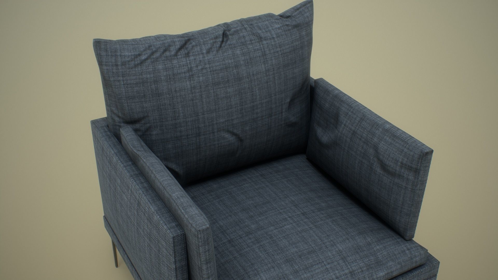 Single Sofa Chair Low-poly 3D model_13