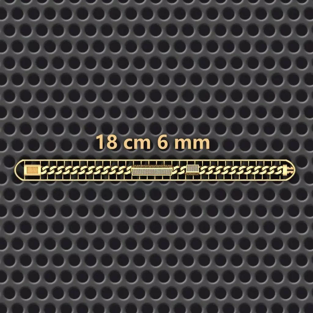 6 MM 18 CM CUBAN LINK CHAIN FOR BRACELET OR NECKLACE 3D print model_0