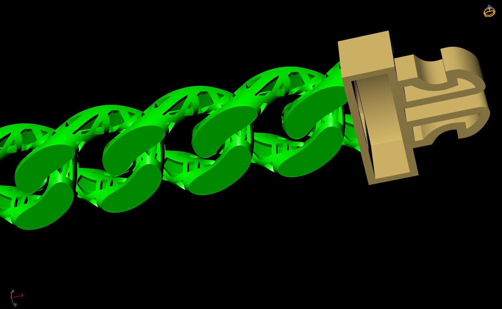 6 MM 18 CM CUBAN LINK CHAIN FOR BRACELET OR NECKLACE 3D print model_4