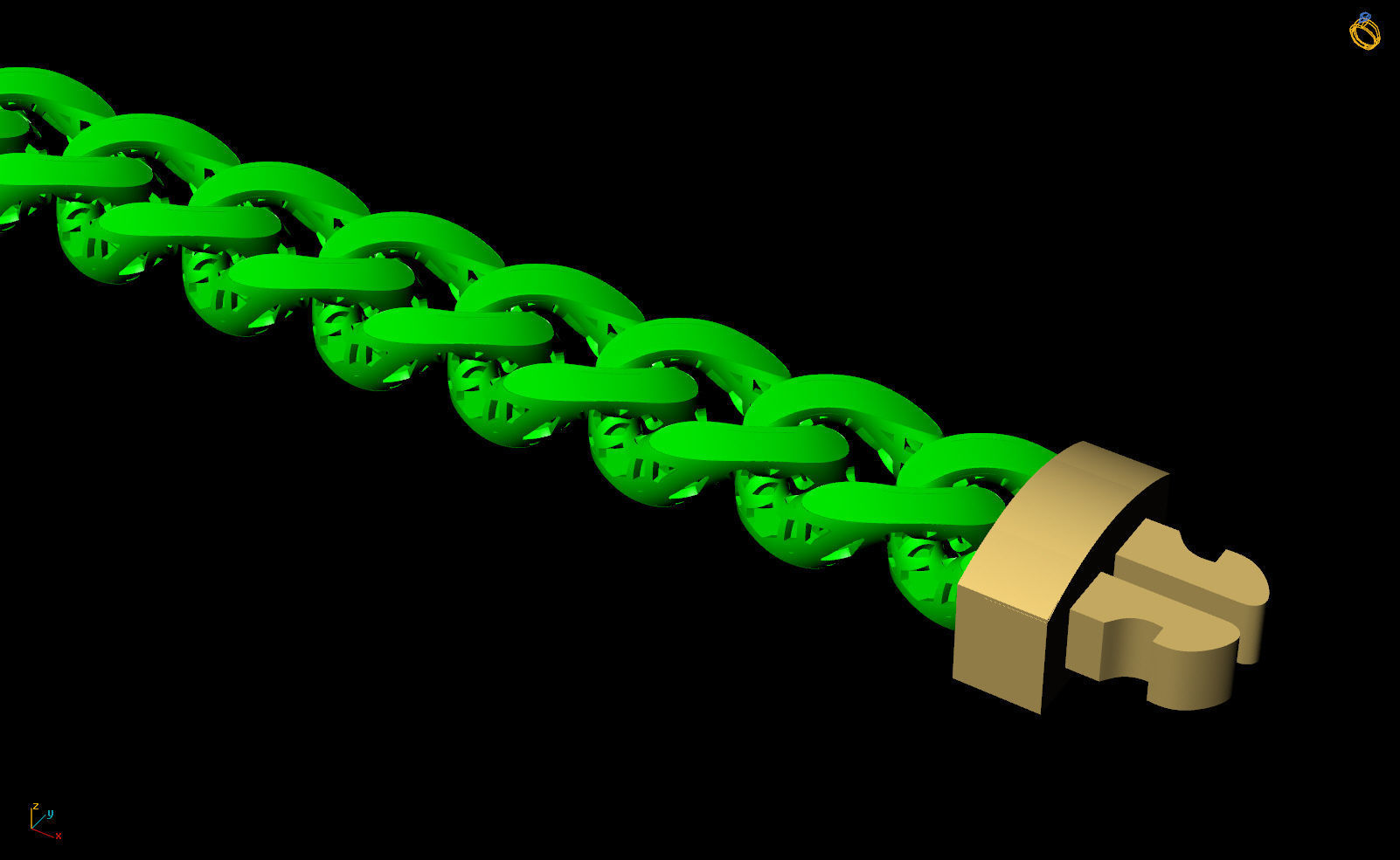 6 MM 18 CM CUBAN LINK CHAIN FOR BRACELET OR NECKLACE 3D print model_1