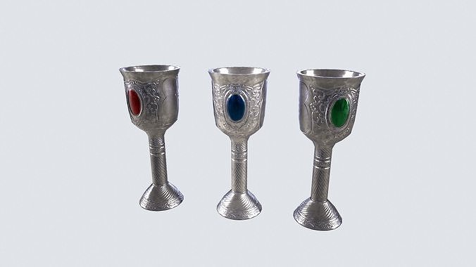 Silver goblet Low-poly 3D model