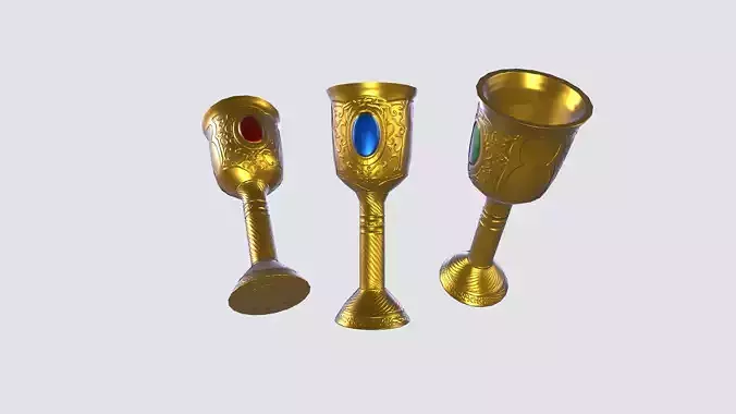 Golden Goblet Low-poly 3D model