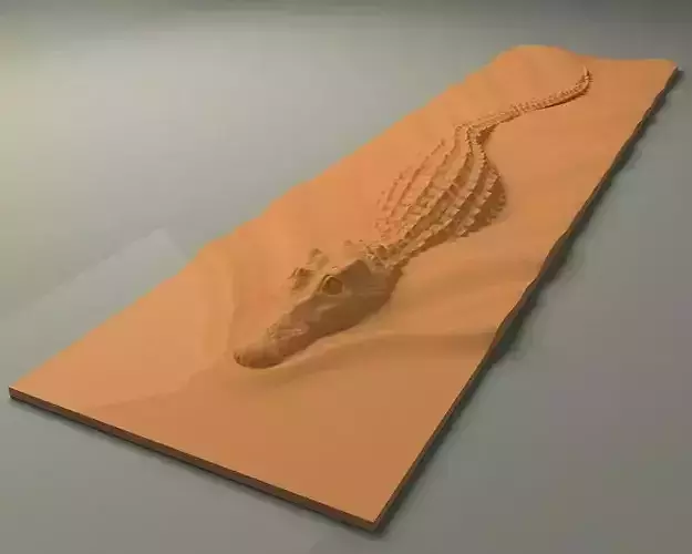 Swimming Crocodile 3D Model for CNC Router Engraver  Wall Decor 3D print model