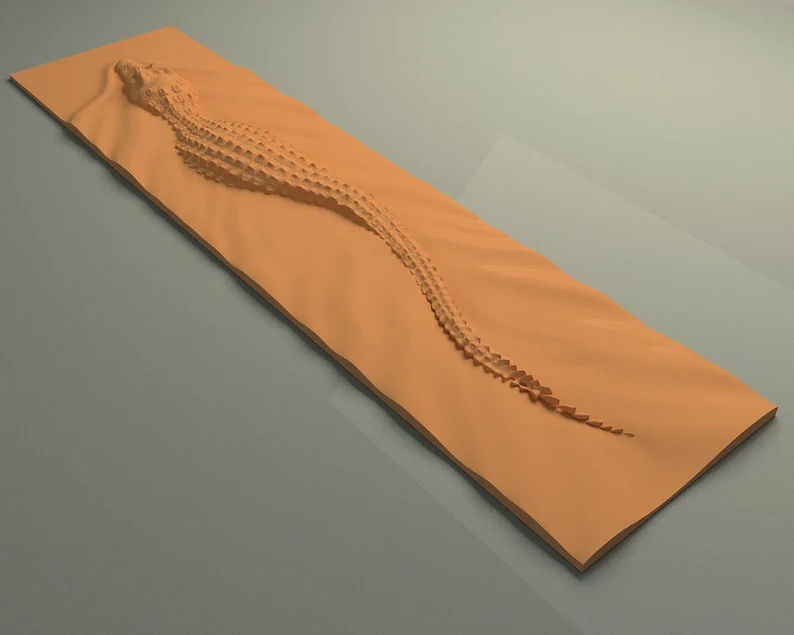Swimming Crocodile 3D Model for CNC Router Engraver  Wall Decor 3D print model_1