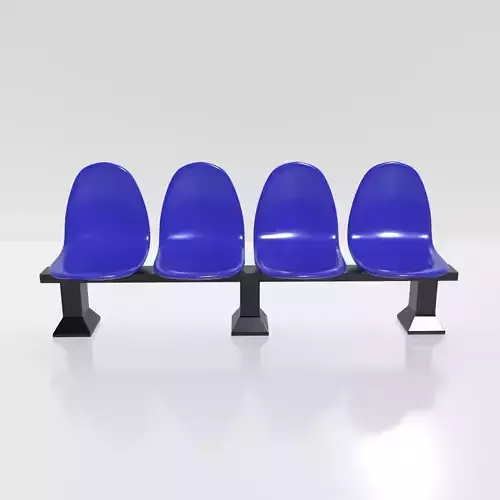 Waiting Chair Four Seats 3D Model