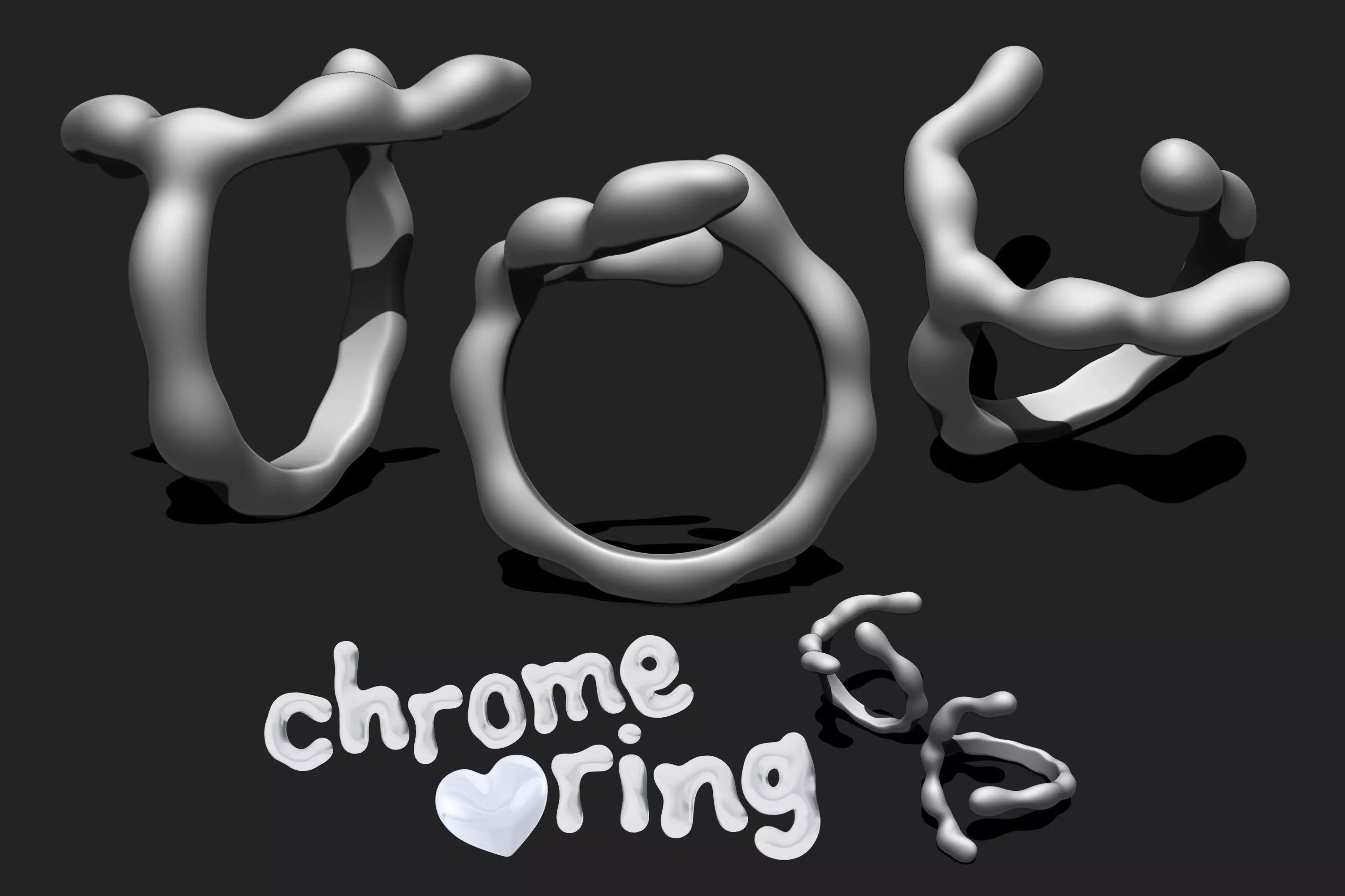 Chrome Ring 01 - 3D Print 3D print model