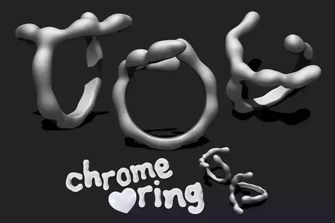 Chrome Ring 01 - 3D Print