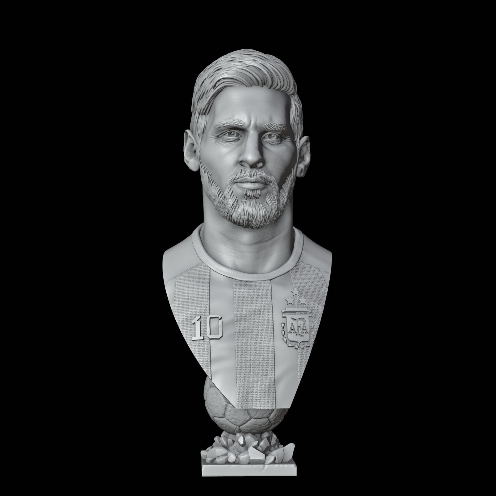 Lionel Messi 3D bust for printing 3D print model_14