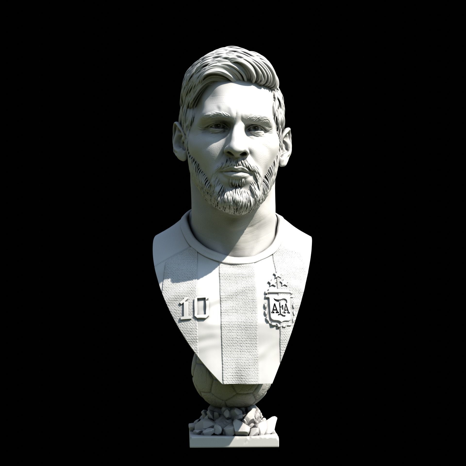 Lionel Messi 3D bust for printing 3D print model_12