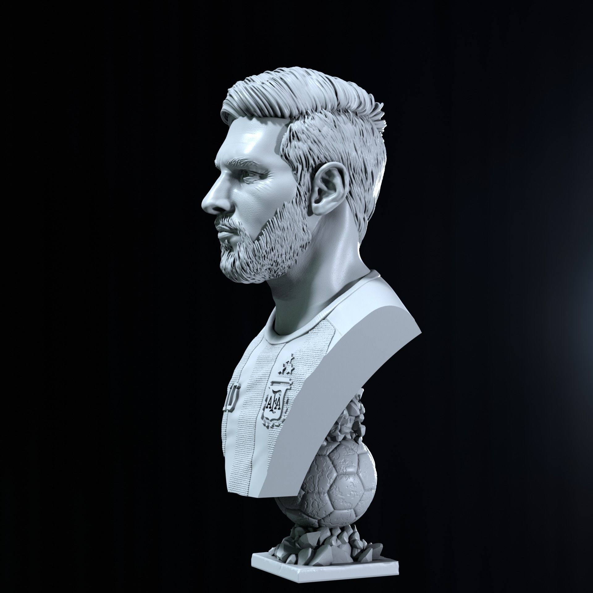 Lionel Messi 3D bust for printing 3D print model_10