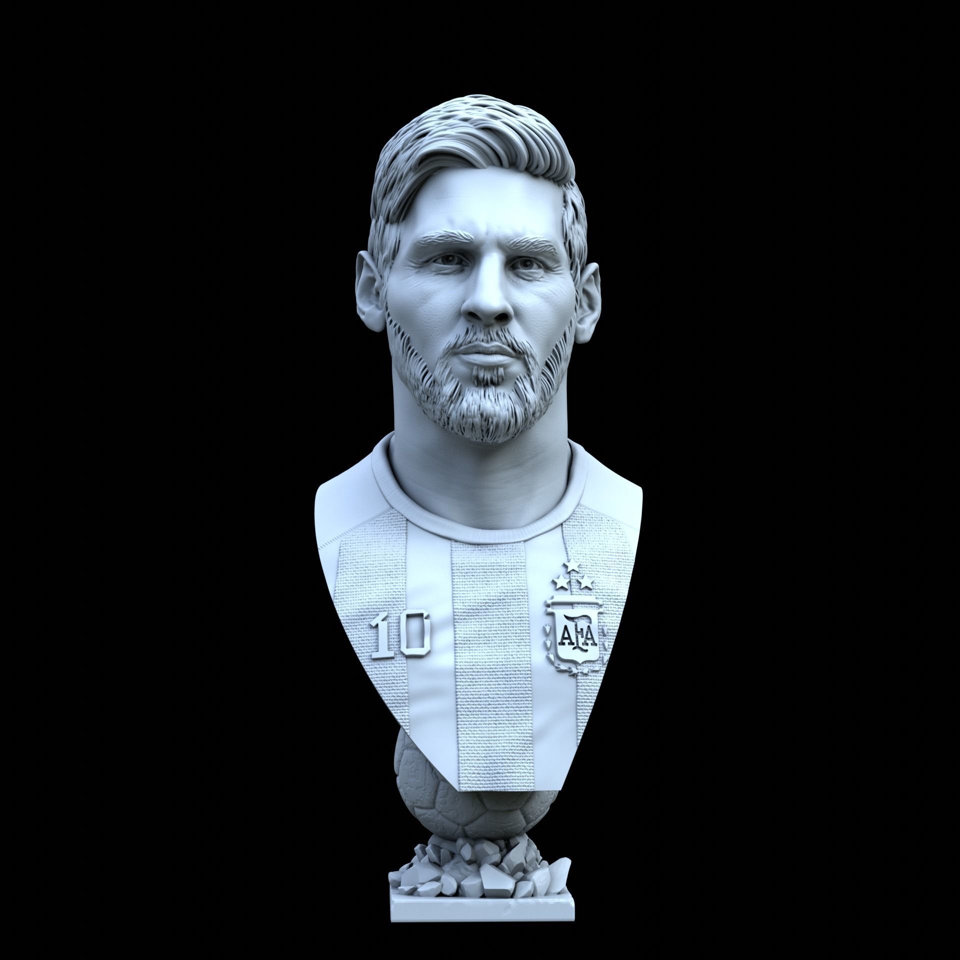 Lionel Messi 3D bust for printing 3D print model_11