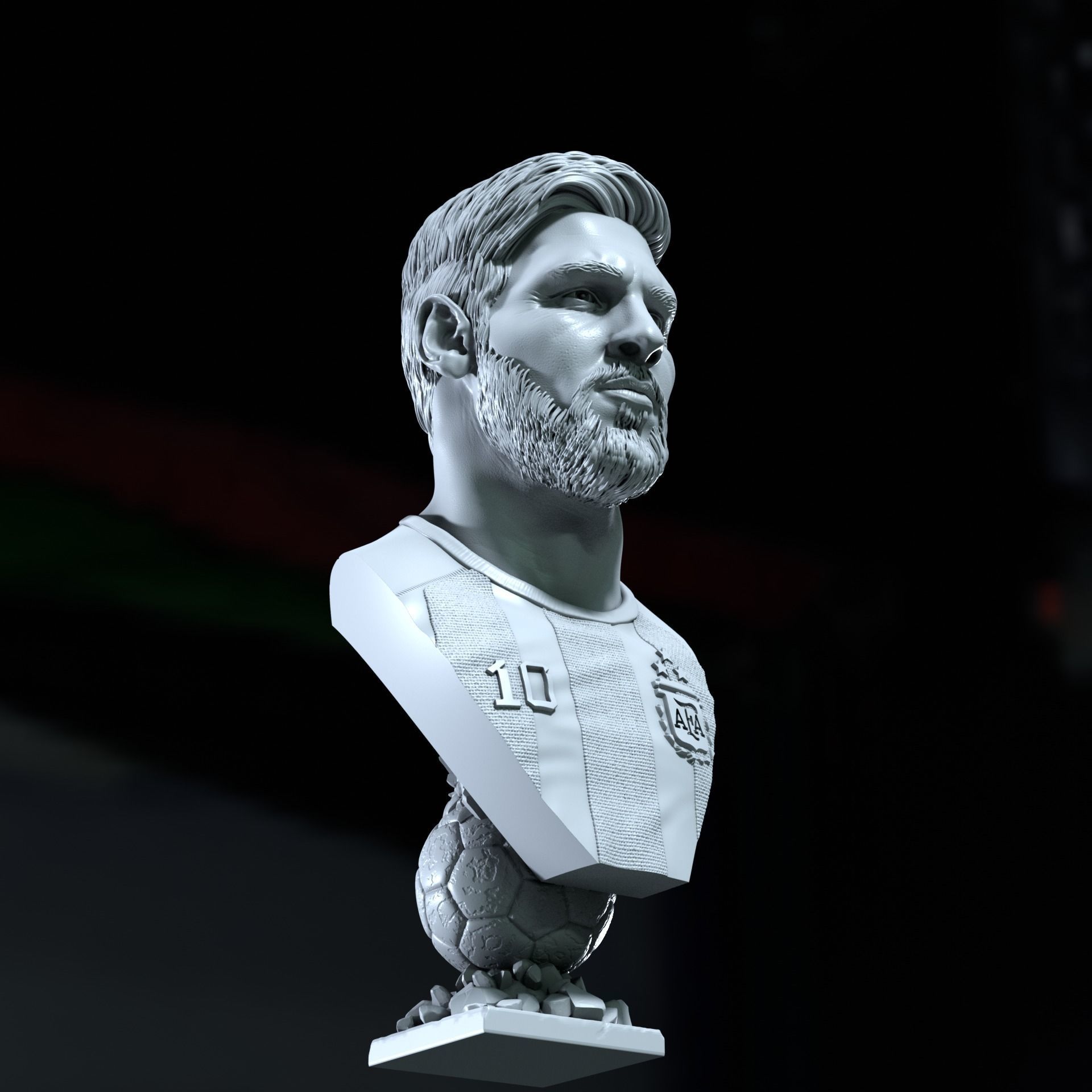 Lionel Messi 3D bust for printing 3D print model_5
